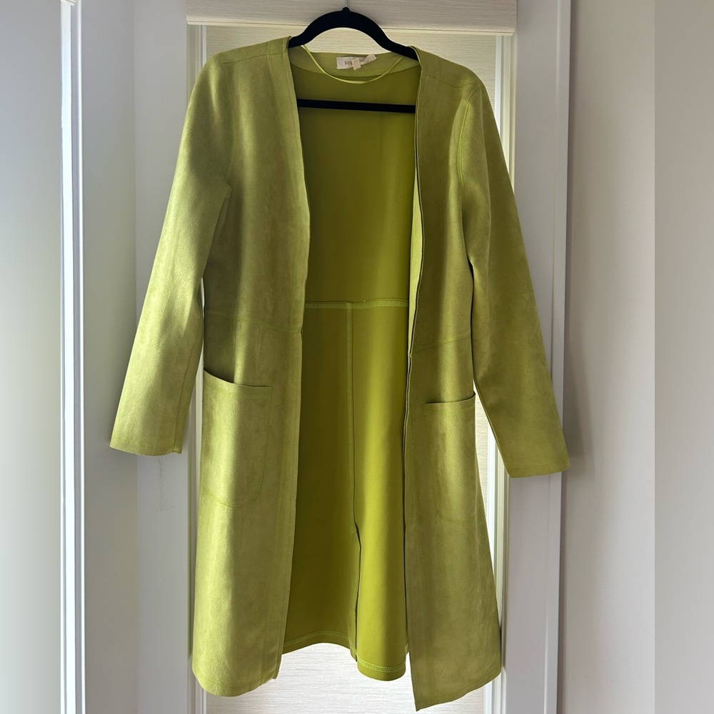 Solitaire Light Green Trench Coat